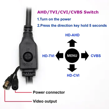 HD 1080P 2mp 4in1 HAINAUT TVI CVI CVBS VAIZDO Kamera Modulis CMOS PCB lenta UTC su laidu CS objektyvo
