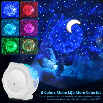 Spalvinga Žvaigždėtas Dangus Galaxy Projektoriaus Lempa Vaikų Miegamasis Star LED Nakties Šviesos USB Įkrovimo Projekcija Lempos Vaikai Dovanų Dropship