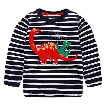 Šokinėja Metrų Berniukų marškinėliai Kūdikių Drabužiai 2018 Dinozaurų Gyvūnų Kids marškinėliai Drabužių Vaikams ilgomis Rankovėmis Rudenį