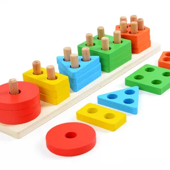 Kūdikių Žaislai, Mediniai Blokai Formos Sąlaidomis Valdybos Montessori Mokymo Simpatijų Švietimo Statybos Smulkinimo Blokas Rungtynės Žaislas