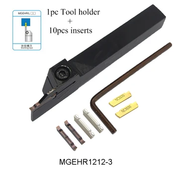 1pc MGEHR1212-3 MGEHL1212-3 įrankio laikiklis ir 10vnt MGMN300 M PC9030 NC3030 H01 įdėklai griovelį tekinimo įrankis nustatyti turėtojas
