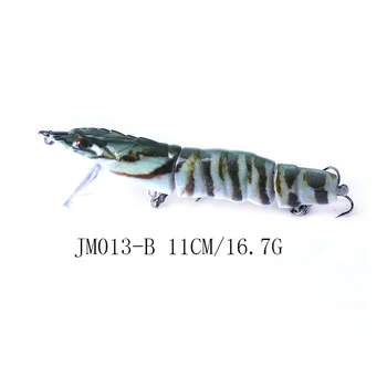 1Pc Modeliavimas Krevečių Masalas minkšta uodega 11CM 16G, Segmentuoti sujungta Žvejybos Masalas Isca Dirbtinis Masalas Crankbait Žvejybos Reikmenys