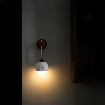 Miegamajame šviesos Sienos Lempos Jutiklis LED Nakties Šviesos Spindulių Indukcijos Judesio Jutiklis LED Lemputė USB Įkrovimo Nuimamas Naktį Lempa