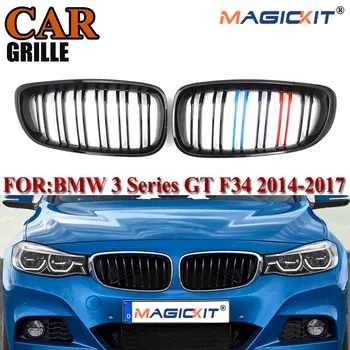 MagicKit Gloss Black M-Spalva Priekiniai Inkstų Grotelės Tinka BMW F34 3-Serijos Grand Touring 14-17