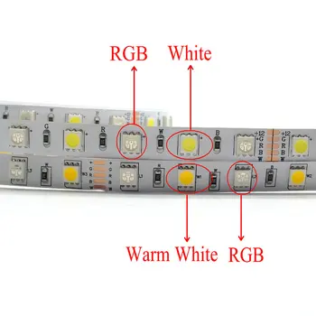 LED Juosta 5050 RGBW IP67/IP65 Vandeniui DC12V Lanksti LED Šviesos RGB + Balta / Šiltai Balta 60 LED/m 5m/daug