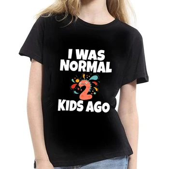 Harajuku man Buvo Normalus Du Vaikai Prieš Print T-shirt Moterims, Vasaros Mados 90s Balti Marškinėliai Femme Harajuku Marškinėliai Topai Lašas Laivybos