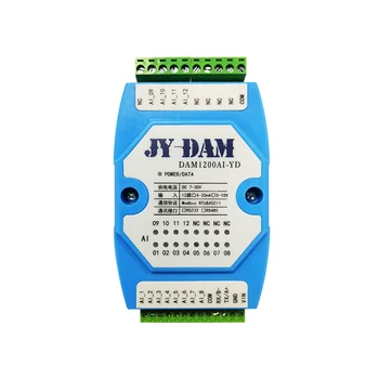 DAM1200AIYD 12-taip, 0-5V 0-10V 4-20 MA analoginis įsigijimo modulis MODBUS232 / 485