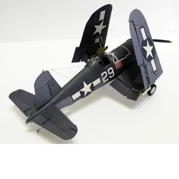 Popierius Modelis 1:33 Amerikos F4U-1A Piratų Vežėjas Kovotojas Modelio Orlaivių Popieriaus Meno Karinės Ventiliatorius Surinkimo Dovana Švietimo Žaislas