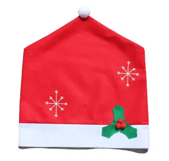 Naujas Mados Kalėdų Raudona Kėdė Santa Skrybėlę Padengti Medžiaga Padengti Kalėdų Vakarienė Dekoro