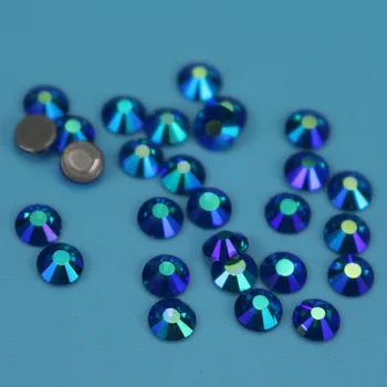 SS3-SS30 Bauda, skaidrus, mėlynas ab spalvos apvalus plokščias dugnas karšto kalnų krištolas imitacija čekijos deimantų drabužių karšto gręžimo