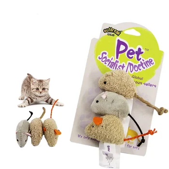 3Pcs Naminių Kačių Bite-atsparus Žaislas Pliušinis Aukštos Imituojamas Šiek tiek Pele Mouselet slėpynių Žaidimas Rekvizitai Pet Priedų