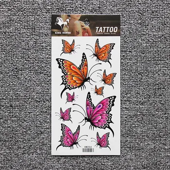 Spalvingas rožinis drugelis Kūno Menas Vandeniui netikrą tatuiruotę Moteris Flash TemporaryTattoo Lipdukai 10*20CM KD254 gražus
