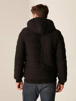 Su gobtuvu Dygsniuotas Storio Sluoksniais Šiltų anti-chill aliaskos atsitiktinis mados naujo stiliaus paltai vyrams
