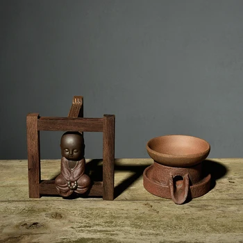 Japonijos Rupi Keramikos Šalčio Arbatos Sietai su Medienos Turėtojas Arbatos Pet Puer Arbatos Filtras Kung Fu Arbatos Rinkinys Kūrybinio Derliaus Namų Dekoro