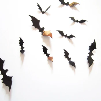 12PCS 3D Gyvenimo kaip Šikšnosparniai Dekoratyvinis Baisu Sienos Lipdukas Helovinas Išvakarėse Dekoro Namo Lango Siena Lipdukas