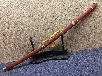 Aukštos Kokybės Japonų Samurajų Kardas Katana 1095 Anglinio Plieno Itin Aštrių Peiliukų Raudonmedžio Apvalkalą Full Tang