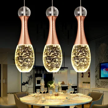 Modernus minimalistinis asmenybės Kristalų LED šviestuvais, valgomasis, baras liustra mados vieno galvos tris burbulas žibintai WF1114