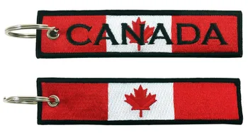 Kanados Vėliava Logotipas Key Chain Išsiuvinėti Paketų Prižiūrėtojų Raktinę