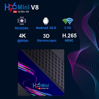 Vėliau H96 MINI V8 Quad Core RK3228A 4K HD Smart TV Box 