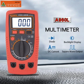 A960L Mini Testeris Multitester Skaitmeninis Profesional Skaitmeninis Diodų matavimo LCD Apšvietimas Metrų Talpos