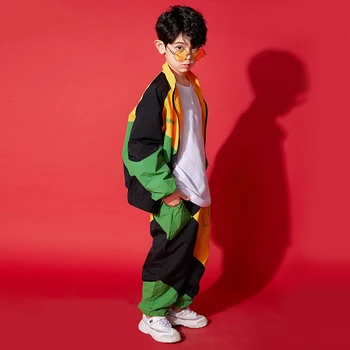 Korėjos Stiliaus Džiazo Šokio Kostiumas Vaikams Hip Hop Drabužiai Berniukams Gatvės Šokių Drabužiai Etape Konkurencijos Kostiumas Kpop Gatvės Komplektus JL1173