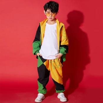 Korėjos Stiliaus Džiazo Šokio Kostiumas Vaikams Hip Hop Drabužiai Berniukams Gatvės Šokių Drabužiai Etape Konkurencijos Kostiumas Kpop Gatvės Komplektus JL1173