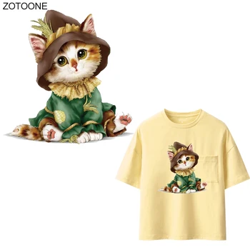 ZOTOONE Cute Kačių Pleistrai Gyvūnų Lipdukai Vaikams Geležies perdavimo Pleistras Drabužius T-shirt 