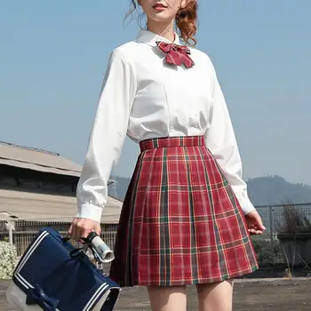 2021 aukšto juosmens plisuotas sijonas, Harajuku Sijonai moterų, mergaičių lolita-line sailor sijonas Didelio Dydžio Preppy mokyklos vienodos