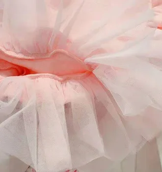 Vienam-pardavimo Laivo Kovo Pradžioje, 2021 M. Pavasarį Bamblys Mergina Suknelė Rožinės spalvos dvipusis Žakardo Visa Išsiuvinėta Suknelė Dydis 90-160cm