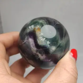 5-6cm Natūralios spalvos fluorito rankomis poliruoto kvarco kamuolį, namų puošybai