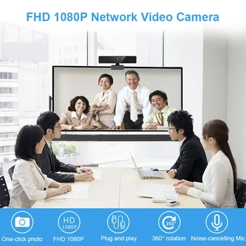 ALLOYSEED Full HD 1080P Kamera 90 Laipsnių Plataus Kampo Kompiuterio USB Web Kamera, integruotas Mikrofonas, Skirti Vaizdo Konferencijos Žaidimas Live
