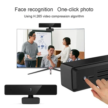 ALLOYSEED Full HD 1080P Kamera 90 Laipsnių Plataus Kampo Kompiuterio USB Web Kamera, integruotas Mikrofonas, Skirti Vaizdo Konferencijos Žaidimas Live