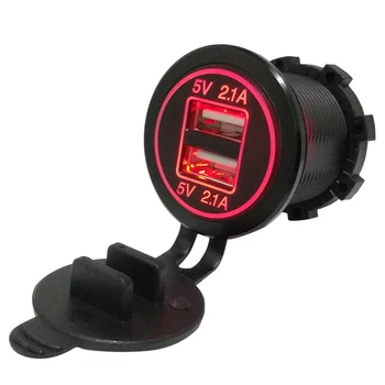 Automobilių, Motociklų 12V-24V Dual USB Įkroviklis Išmaniojo telefono Maitinimo Tabelt GPS Lizdo Adapteris, skirtas 