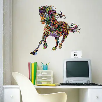Abstraktaus Dizaino, Dekoratyvinės Sienų Lipdukas Spalvinga Gėlių Modelio Pentium Arklių Sienų Lipdukai Vaikams Kambariai Apdaila