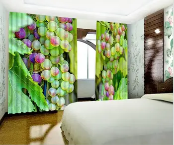Žaliosios vynuogės Prabanga Blackout 3D Užuolaidos Gyvenimo Kambario, Miegamasis Individualų dydį Apklotai Cortina Rideaux Pagalvėlė padengti