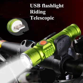 Super Šviesus Mini Žibintuvėlis T6 LED Žibintuvėlis USB Portable Zoomable atsparus Vandeniui Žibintuvėlis, Kempingas, žvejyba, Dviračių Šviesos darbo žibintas
