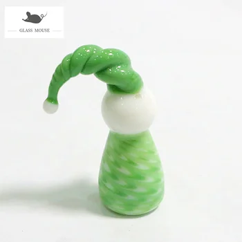 Naujas Produktas Užsakymą Mini Rankų Darbo Stiklo Kalėdų Senį Amatų Figūrėlės Keturių Skirtingų Spalvų Kalėdos Namų Stalo Dekoro Priedai
