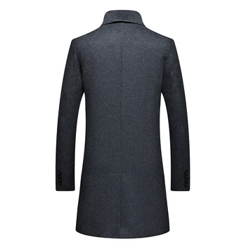 Batmo 2019 žiemos naujas atvykimo Aukštos kokybės vyriški ilgai, vilna, kailis,Single-breasted dvipusis vilnonis tranšėjos paltai vyrams,dydis M-3XL.