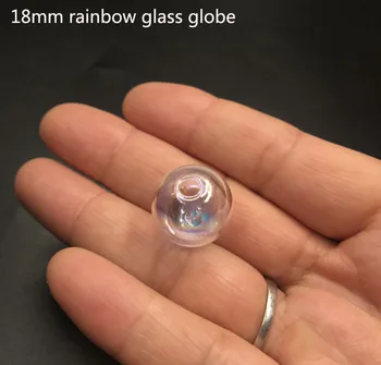 18mm Nauja Spalvinga Vaivorykštė Karoliukai Pasaulyje Stiklo Burbulas Apvalus Kamuolys 5mm Skylė 
