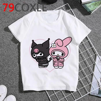 Kuromi vaikai vaikai marškinėlius drabužius alt kawaii anime roupa infantil marškinėliai enfant