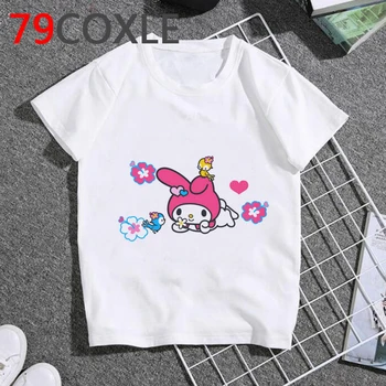 Kuromi vaikai vaikai marškinėlius drabužius alt kawaii anime roupa infantil marškinėliai enfant