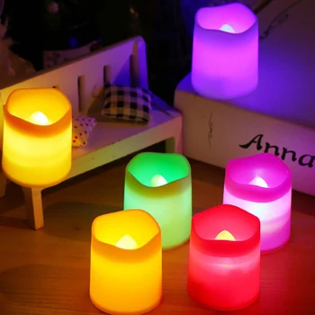 1Pc Kūrybos LED žvakė, Elektros, Žvakės, Spalvotų Lempos Liepsna Arbata Šviesos Vestuvės, Gimtadienis Apdaila