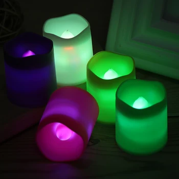 1Pc Kūrybos LED žvakė, Elektros, Žvakės, Spalvotų Lempos Liepsna Arbata Šviesos Vestuvės, Gimtadienis Apdaila