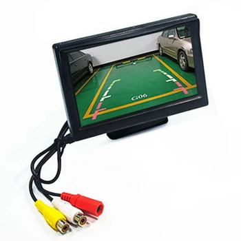 5 colių Automobilinis Atbulinės eigos Monitorius skystųjų KRISTALŲ Didelės raiškos Skaitmeninis Ekranas 2 Vaizdo Įvesties Auto Stovėjimo galinio vaizdo Kamera