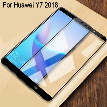 2PCSFull Lenktas Ekrano apsaugos Huawei Y7 2018 Visiškai Padengti Grūdinto Stiklo Huawei Y 7 2018 Apsaugos Flim huaweiy72018