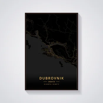 Dubrovnikas Zagrebo (Kroatija Plakatas