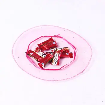 100vnt skersmuo 35cm Rožės Raudonos, Apvalios Organza Maišelį Raišteliu papuošalų pakavimo krepšiai, Vestuvių/dovana/maisto/saldainiai/Kalėdų Siūlų krepšys