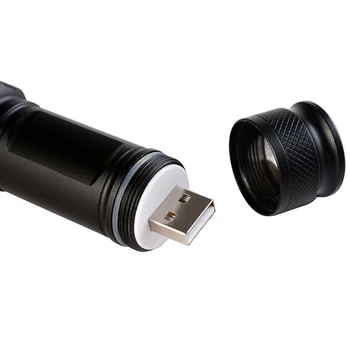 3 Režimai USB Įkraunamas Žibintuvėlis Nešiojamų Žibintų Vandeniui Žibintuvėlis Zoomable Blykstė