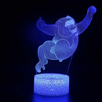 Naktį Šviesos Gorila Žibintas 3D Stalo Lempa LED Atmosfera, Šviesos, Kūrybos Dovana, Vaizdo trimatis Spalvinga