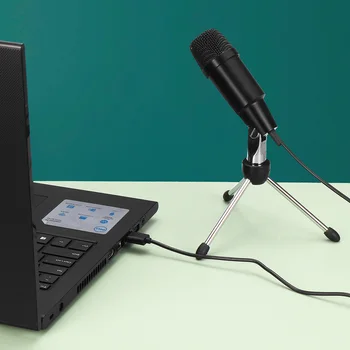 USB Kondensatoriaus Mikrofonas Rinkinys Su Trikojis Stovas Microfone Cardioid Įrašymo Studijoje Live KTV Karaoke Mikrofonas PC Kompiuteris